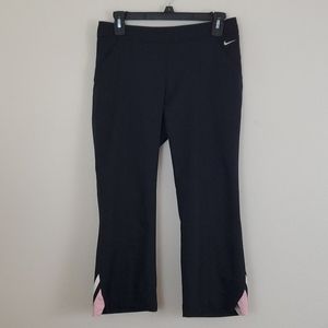 Nike Black w/ Pink & White Capris S